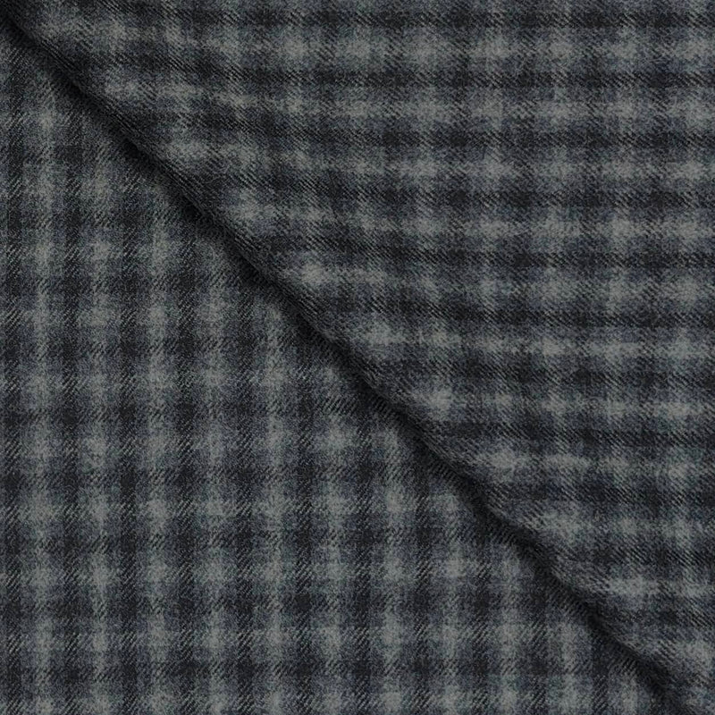 Tweed Blazer Faric OCM Wool Blended Check Colour Black N Grey