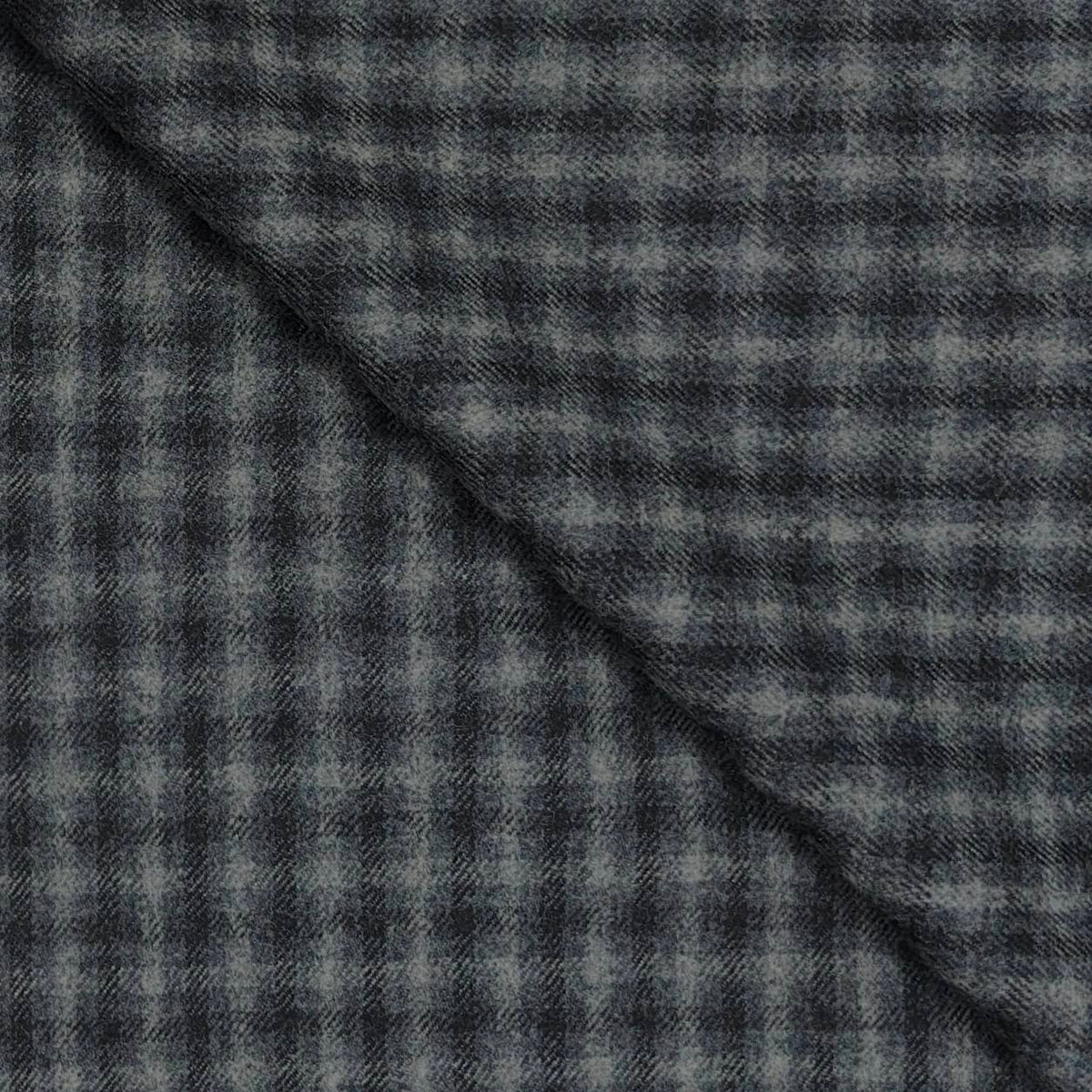 Tweed Blazer Faric OCM Wool Blended Check Colour Black N Grey