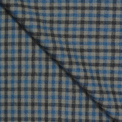 Tweed Blazer Faric OCM Wool Blended Check Colour Blue N Grey