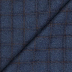 Tweed Blazer Faric OCM Wool Blended Broad Check Colour Base Blue