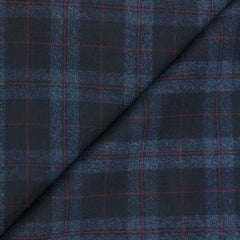 Tweed Blazer Faric OCM Wool Blended Broad Check Colour Blue