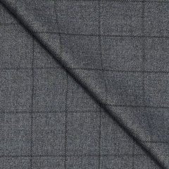 Tweed Blazer Faric OCM Wool Blended Broad Check Colour Worsted Grey