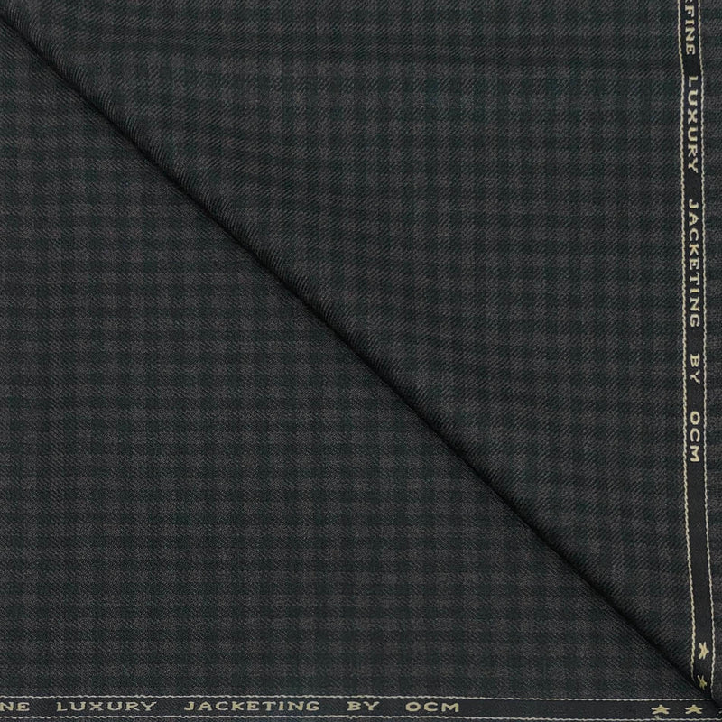 Tweed Blazer Fabric OCM Wool Blended Check Colour Wood Brown