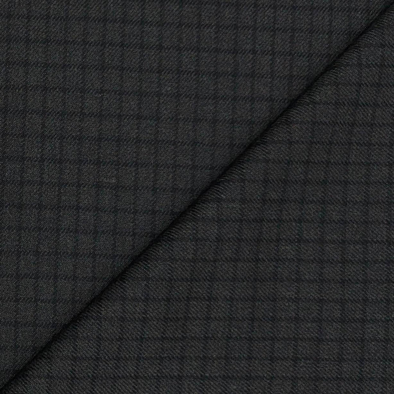 Tweed Blazer Fabric OCM Wool Blended Check Colour Umber Brown