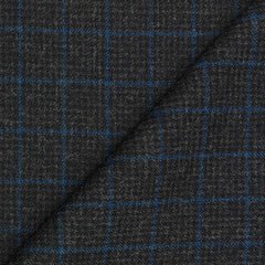 Tweed Blazer Faric OCM Wool Blended Broad Check Colour Blue N Dark Grey