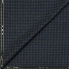 Tweed Blazer Faric OCM Wool Blended Check Colour Blue N Brown
