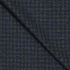 Tweed Blazer Faric OCM Wool Blended Check Colour Blue N Brown