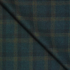 Tweed Blazer Faric OCM Wool Blended Broad Check Colour Feldgrau Green