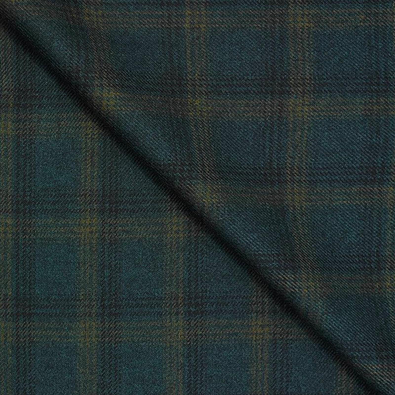 Tweed Blazer Faric OCM Wool Blended Broad Check Colour Feldgrau Green