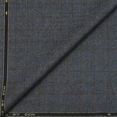 Tweed Blazer Faric OCM Wool Blended Broad Check Colour Anchor Grey