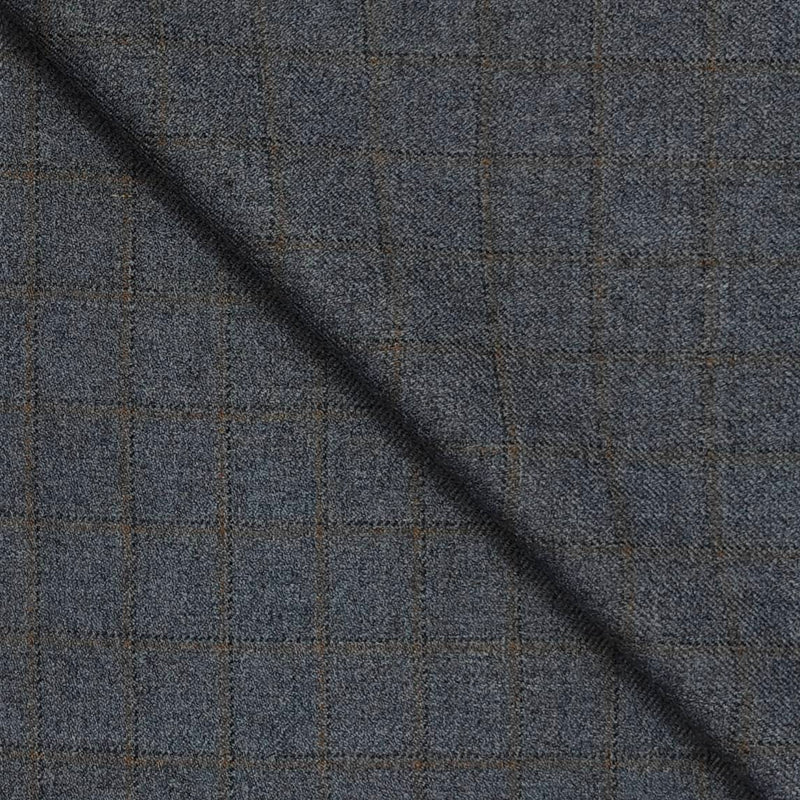Tweed Blazer Faric OCM Wool Blended Broad Check Colour Anchor Grey