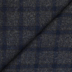 Tweed Blazer Faric OCM Wool Blended Broad Check Colour Grey N Blue