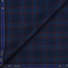Tweed Blazer Faric OCM Wool Blended Broad Check Colour Delight Blue