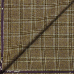 Tweed Blazer Faric OCM Wool Blended Broad Check Colour Tortilla Brown