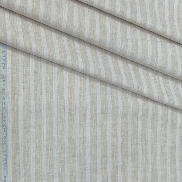 Shirt Fabric Linen Club Linen Blended Patta Lining Colour Light Brown