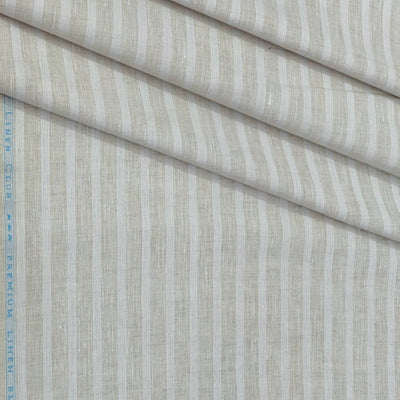Shirt Fabric Linen Club Linen Blended Patta Lining Colour Light Brown