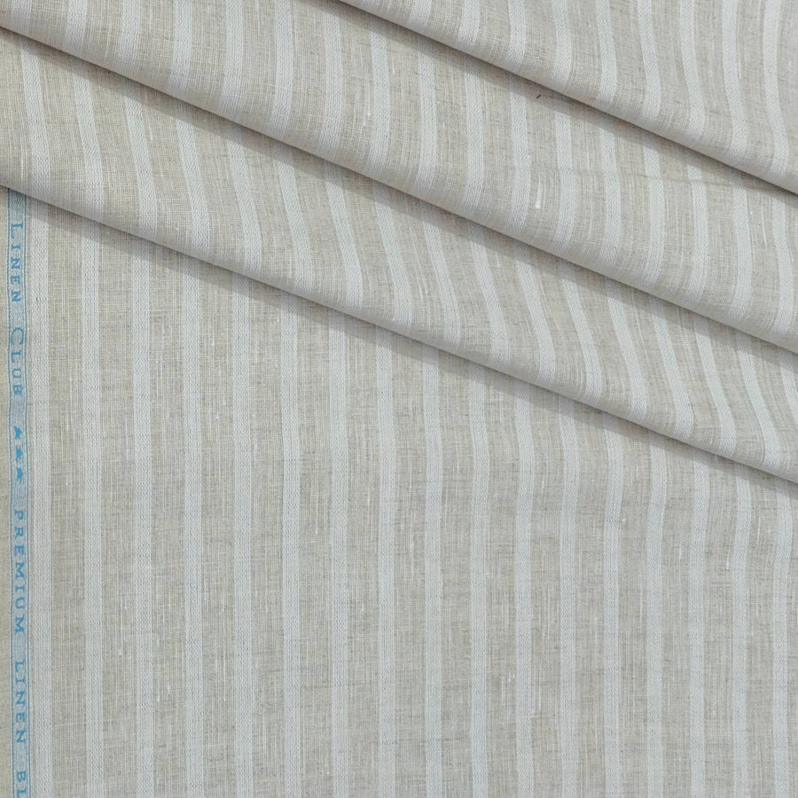 Shirt Fabric Linen Club Linen Blended Patta Lining Colour Light Brown
