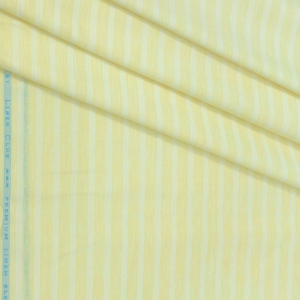 Shirt Fabric Linen Club Linen Blended Patta Lining Colour Pale Yellow