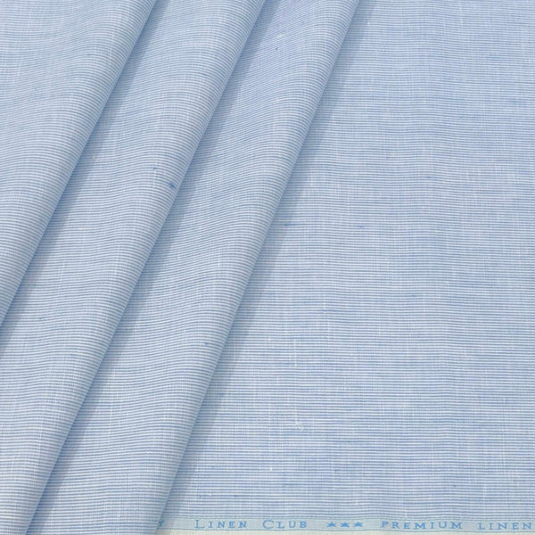 Shirt Fabric Linen Club Linen Blended Pin Lining Colour Light Blue