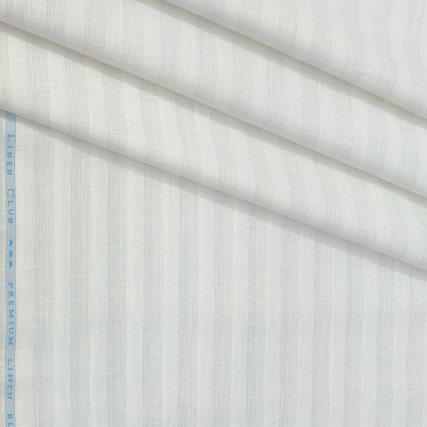 Shirt Fabric Linen Club Linen Blended Patta Lining Colour Light Grey N Off White