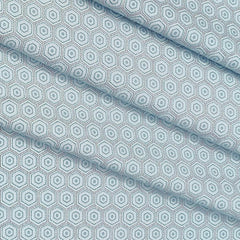 Shirt Fabric ManTire 60s Giza Cotton Printed Colour Firozi Blue