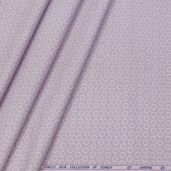 Shirt Fabric ManTire 60s Giza Cotton Printed Colour Lemonade Pink