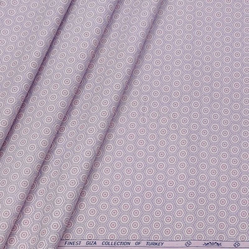 Shirt Fabric ManTire 60s Giza Cotton Printed Colour Lemonade Pink