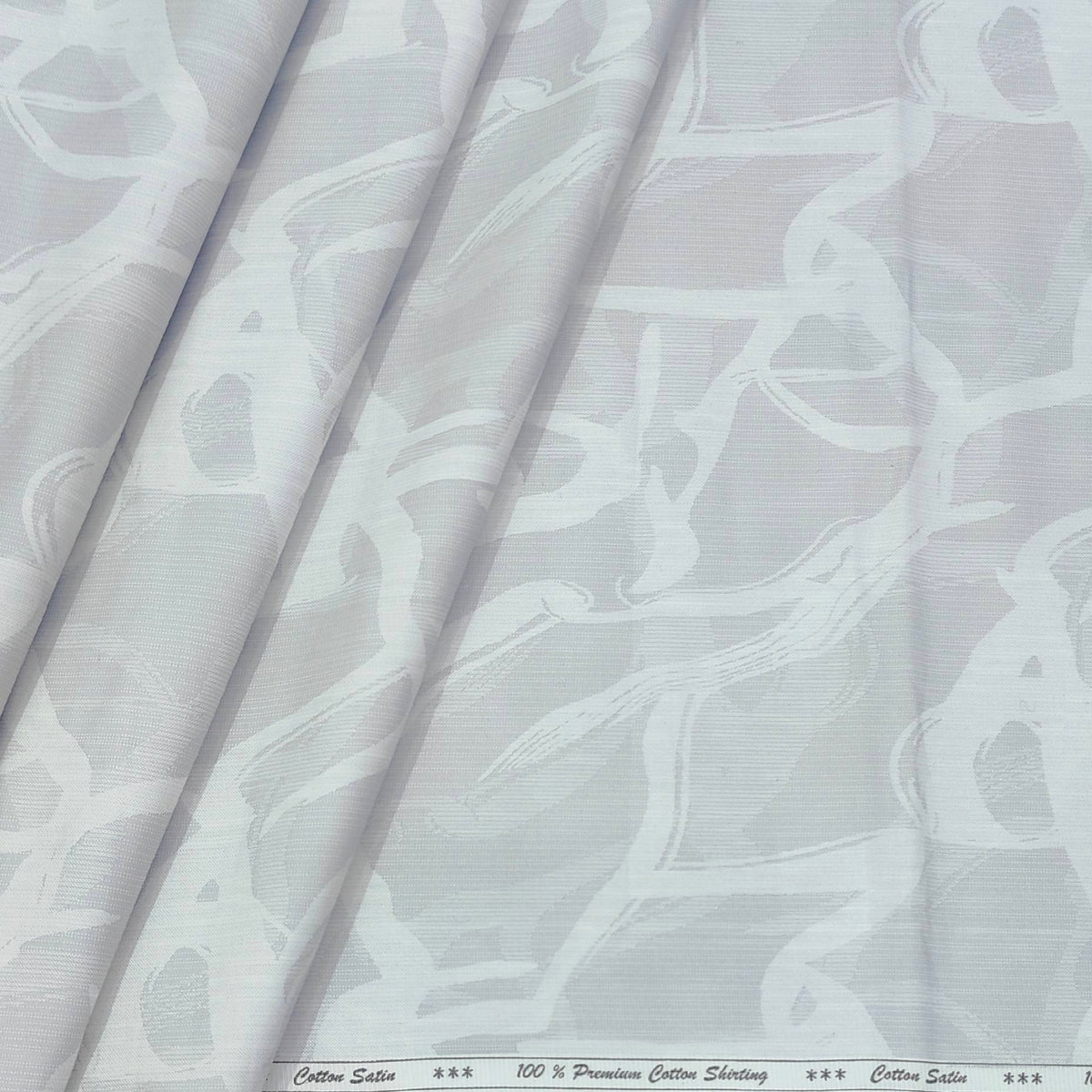 Shirt Fabric ManTire 60s Giza Cotton Printed Colour Silver Grey