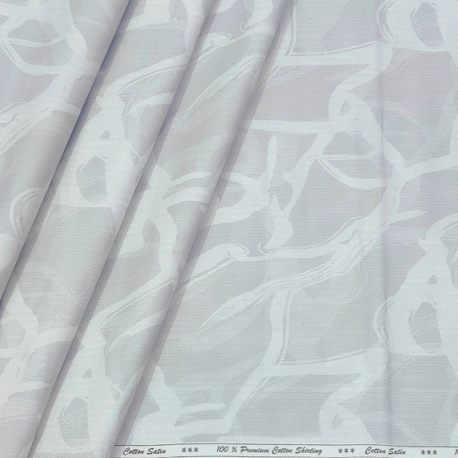 Shirt Fabric ManTire 60s Giza Cotton Printed Colour Silver Grey