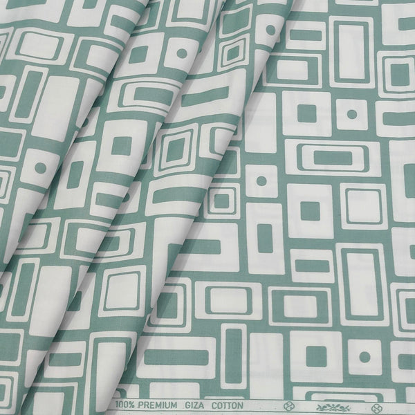 Shirt Fabric ManTire 60s Giza Cotton Printed Colour Light Bottle Green