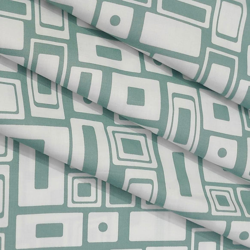 Shirt Fabric ManTire 60s Giza Cotton Printed Colour Light Bottle Green