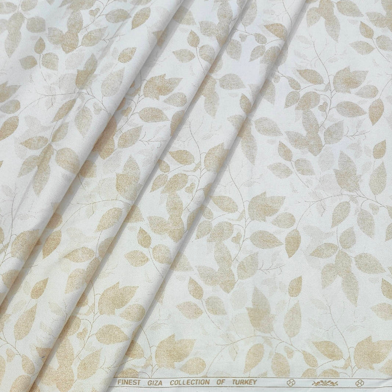 Shirt Fabric ManTire 60s Giza Cotton Printed Colour Ivory Beige