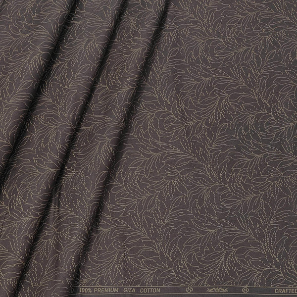 Shirt Fabric ManTire 60s Giza Cotton Printed Colour Carob Brown