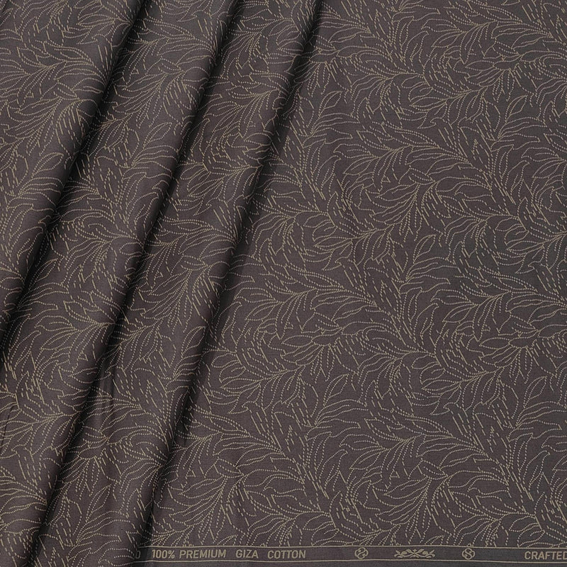 Shirt Fabric ManTire 60s Giza Cotton Printed Colour Carob Brown