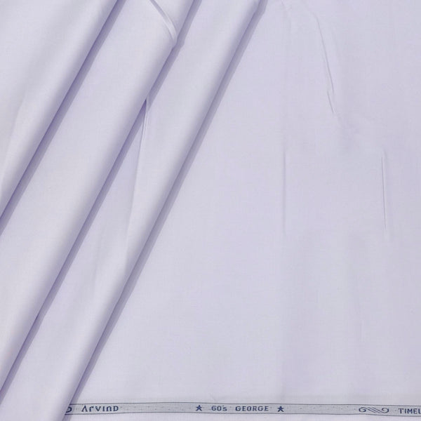 Shirt Fabric Arvind 60s Giza Cotton Plain Colour Lavender