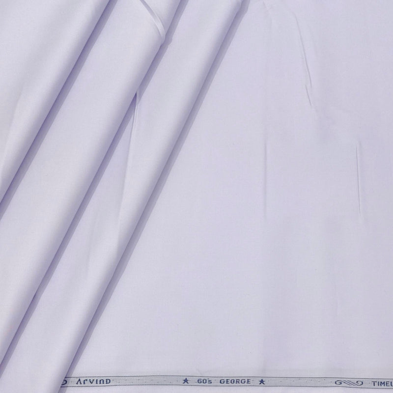 Shirt Fabric Arvind 60s Giza Cotton Plain Colour Lavender