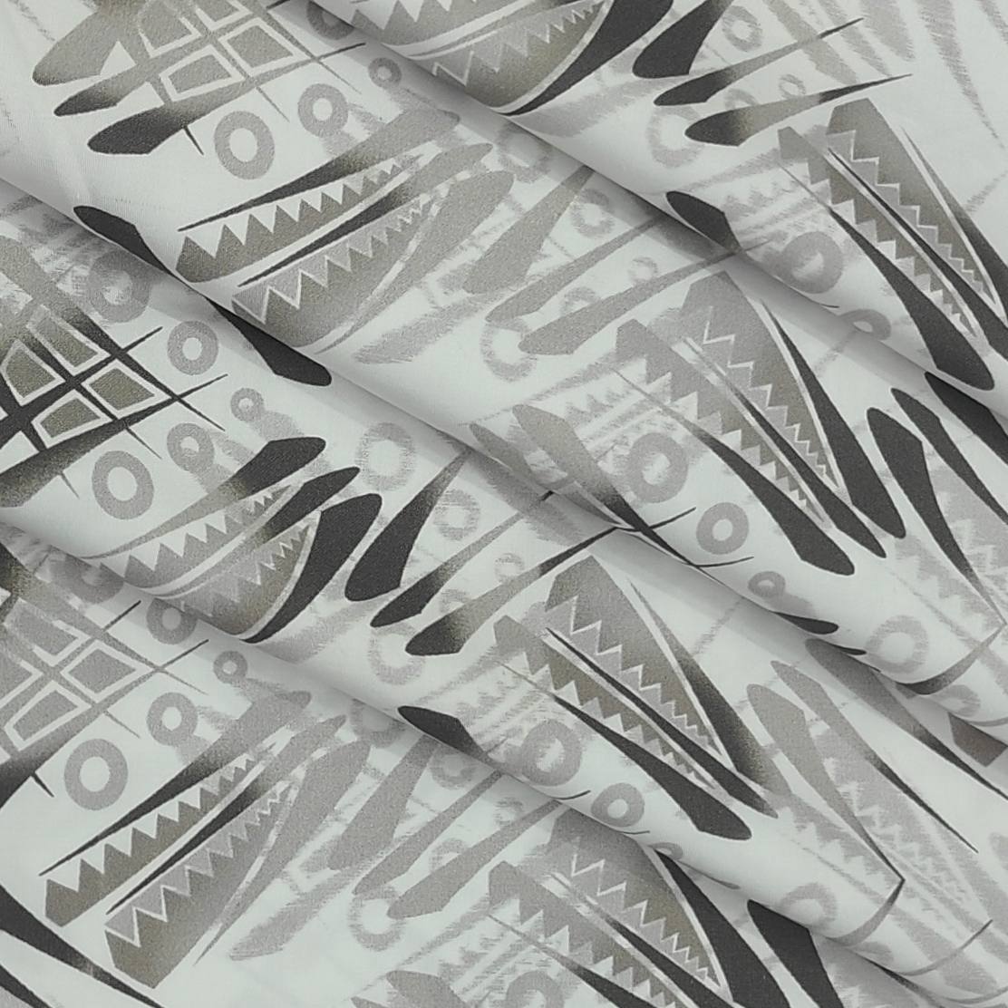 Shirt Fabric Arvind Giza Cotton Digital Print Colour Grey N White