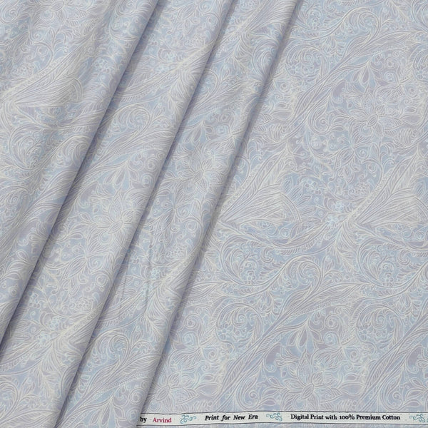 Shirt Fabric Arvind Giza Cotton Digital Print Colour Dull Lavender