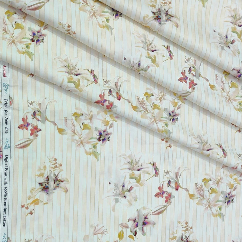 Shirt Fabric Arvind Giza Cotton Digital Print Colour Multicolour