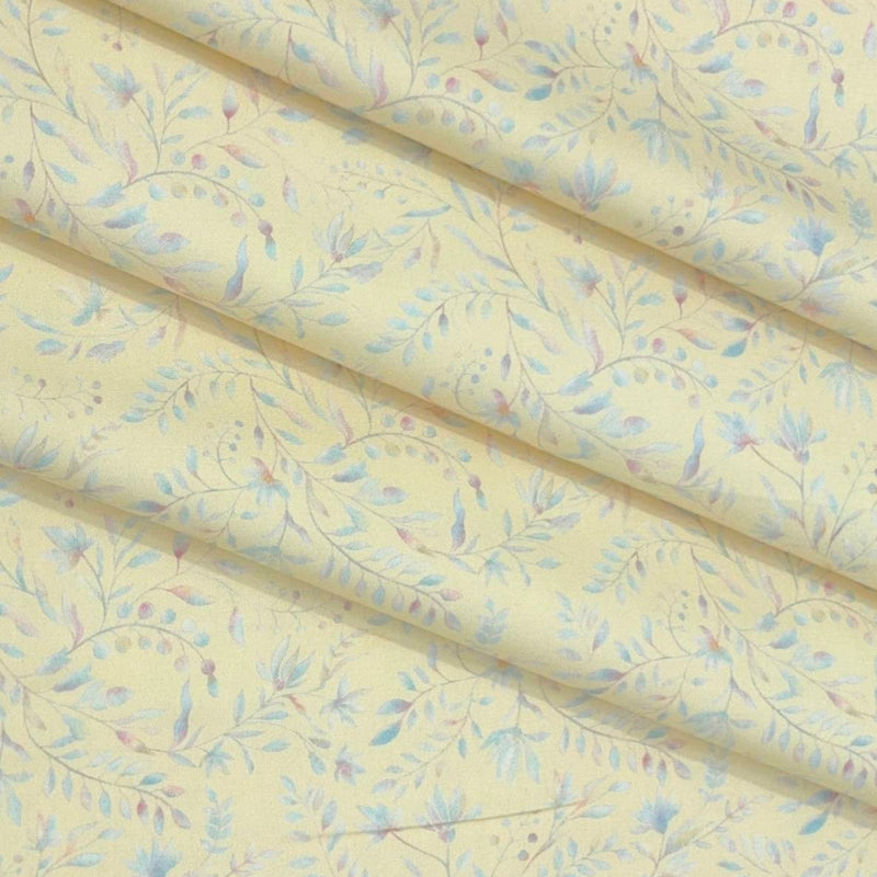 Shirt Fabric Arvind Giza Cotton Printed Colour Pastel Yellow