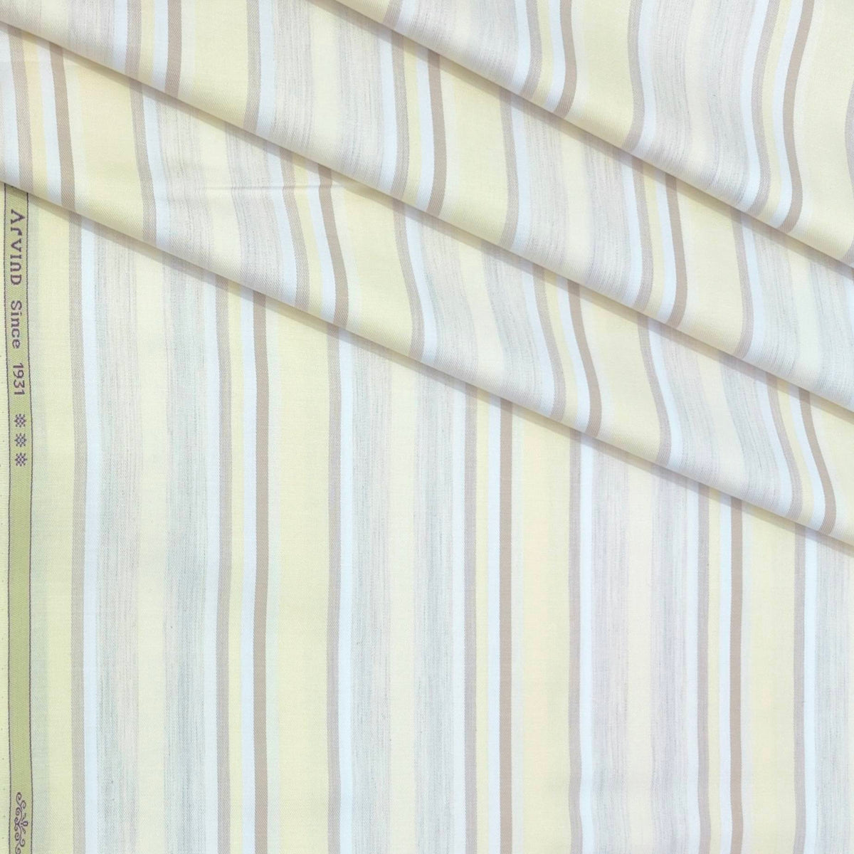 Shirt Fabric Arvind Giza Cotton Patta Lining Colour Cream N Ecru Beige