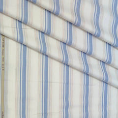 Shirt Fabric Arvind Giza Cotton Patta Lining Colour Light Cream N Glaucous Blue