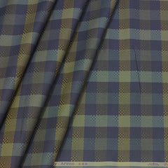 Shirt Fabric Arvind Giza Cotton Check Colour Swamp Green N Kikyo-Iru Purple