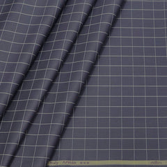 Shirt Fabric Arvind Giza Cotton Check Colour Greyish Blue