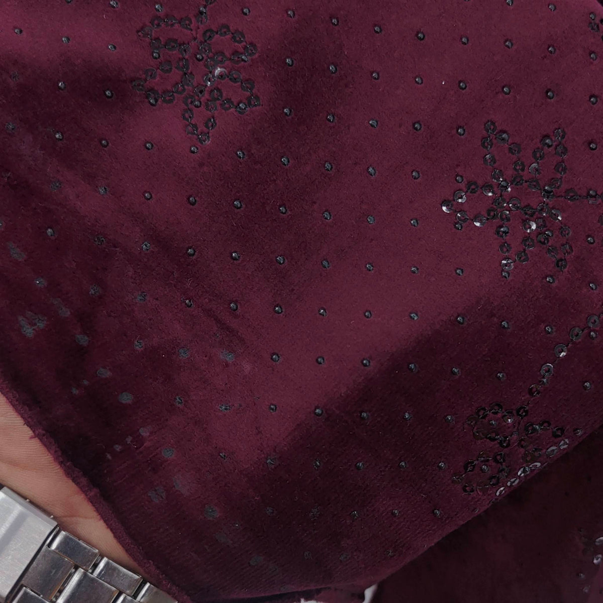 Achkan Fabric ManTire Velvet Fabric With Embroidery Work Colour Reddish Maroon