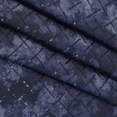 Achkan Fabric ManTire Velvet Fabric With Sequence Work Colour Navy Blue