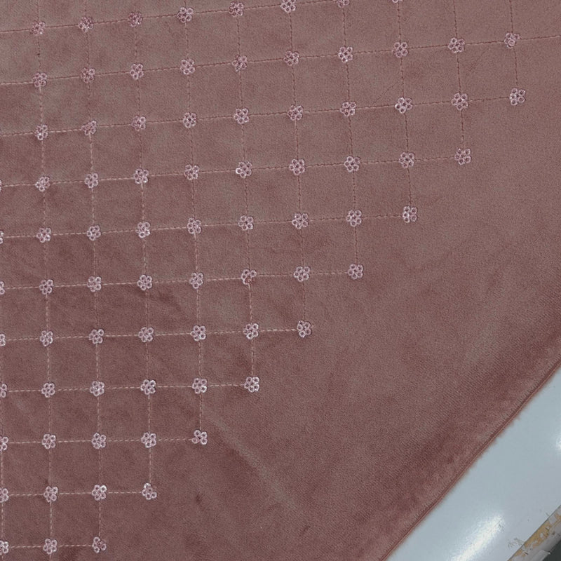 Achkan Fabric ManTire Velvet Fabric With Sequence Work Colour Peach