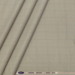 Trouser Fabric Gr Gwalior Poly Viscose Mild Check Colour Desert Brown