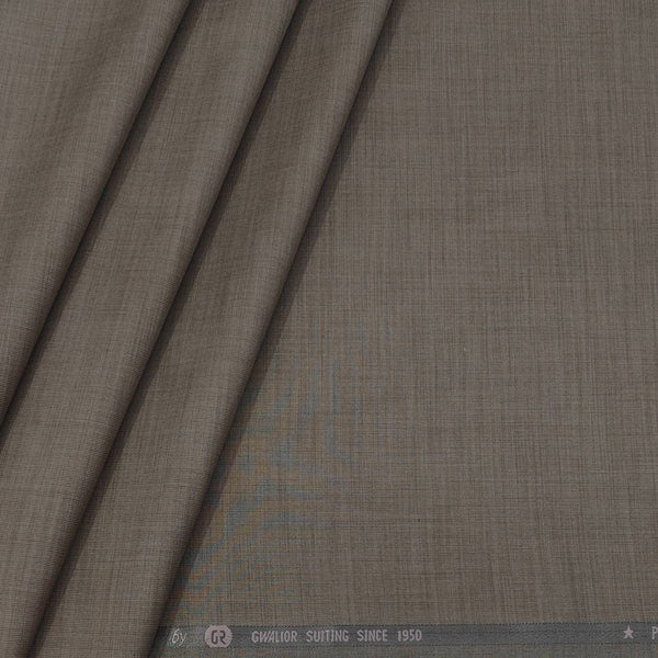 Trouser Fabric Gr Gwalior Poly Viscose Slub Colour Wood Brown