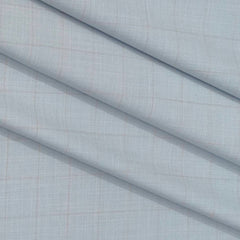Trouser Fabric Gr Gwalior Poly Viscose Check Colour Sky Blue